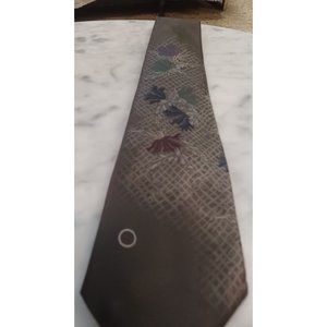 Halston III Mens Tie Grays & Brown 95% Polyester 5% Silk